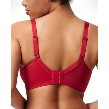 HSIA Minimizer Bras for Women Full Coverage Underwire Bras Plus Size Lifting Lace Bra for Heavy Breast 38C Coral Red