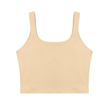 REORIA Women's Fitted Seamless Yoga Cropped Tank Top