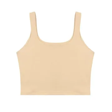 REORIA Women's Fitted Seamless Yoga Cropped Tank Top
