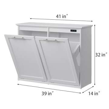 Upgrade Your Home with OLD CAPTAIN Tilt Out Trash Cabinet - Quick Assembly & Deodorizing, 2x13 Gallo...