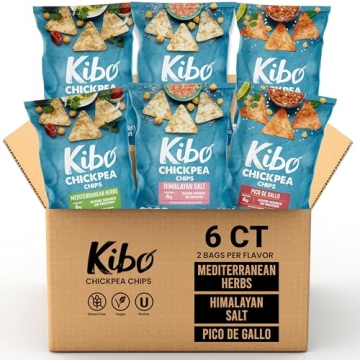 Kibo Chickpea Chips - Crunchy High Protein Healthy Snack Variety Pack