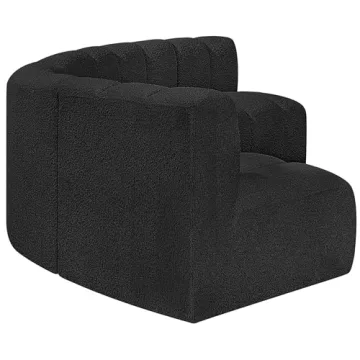 Meridian Furniture Modular Sofa with Rich Black Boucle Fabric