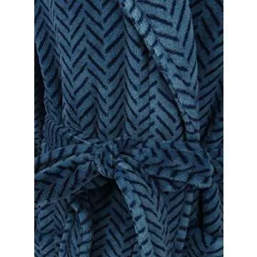 John Christian Men's Cozy Fleece Shawl Robe in Blue