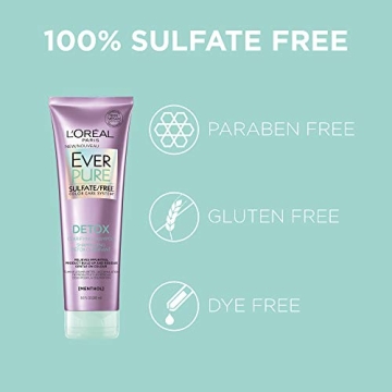 L'Oreal Paris EverPure Scalp Care + Detox Sulfate Free Shampoo for Color-Treated Hair, Anti-Dandruff, Invigorates Scalp and Removes excess build-up, Menthol and Neem Leaf Extract, 8.5 Ounce