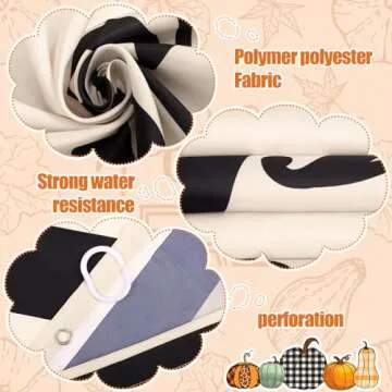 Preboun 4 Pcs Fall Pumpkin Shower Curtain Set 72 x 72 in Autumn Farmhouse Bathroom Curtain with 12 Hooks Non Slip Rug Toilet Lid Cover and Bath Waterproof Mat Thanksgiving Harvest Home Decor