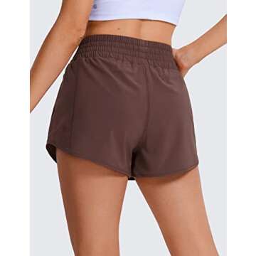 CRZ YOGA High Waisted Running Shorts for Women 2.5" - Mesh Liner Quick Dry for Sport Athletic Workou...