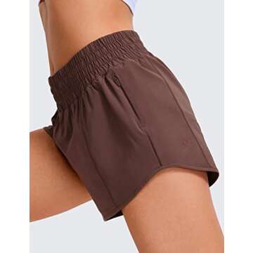 CRZ YOGA Quick Dry Running Shorts for Women with Pocket