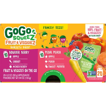 GoGo SqueeZ Variety Pack - Pedal Peach & Boulder Berry