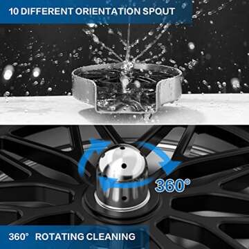 WEWE Glass Rinser - 360° Rotating Stainless Steel Cleaner
