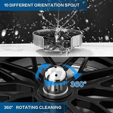 WEWE Glass Rinser - 360° Rotating Stainless Steel Cleaner
