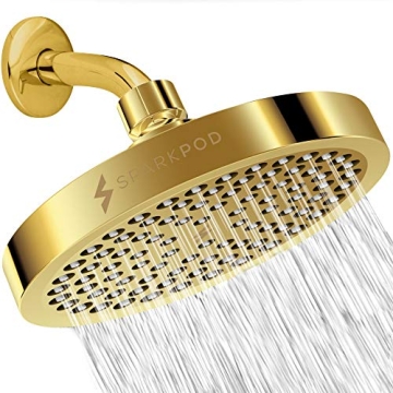 SparkPod Shower Head - High Pressure Rain - Luxury Design - Easy 1-Min Install - Adjustable Replacem...