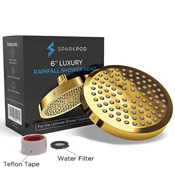 SparkPod High Pressure Rain Shower Head - Easy Install & Clean