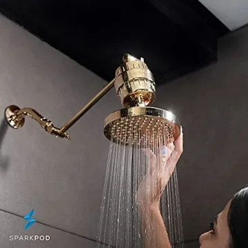 SparkPod High Pressure Rain Shower Head - Easy Install & Clean