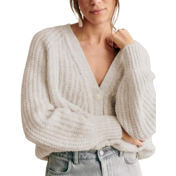 WEQULE Women Chunky Knit Cardigan Comfortable Stylish Wear