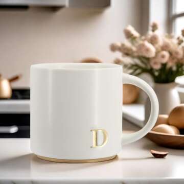 Stylish Monogram Ceramic Mugs for Elegant Drinking Experience