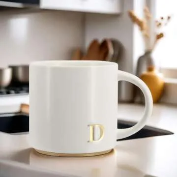 Stylish Monogram Ceramic Mugs for Elegant Drinking Experience