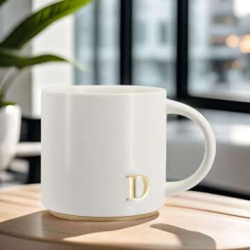 Stylish Monogram Ceramic Mugs for Elegant Drinking Experience