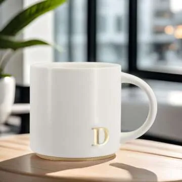 Stylish Monogram Ceramic Mugs for Elegant Drinking Experience