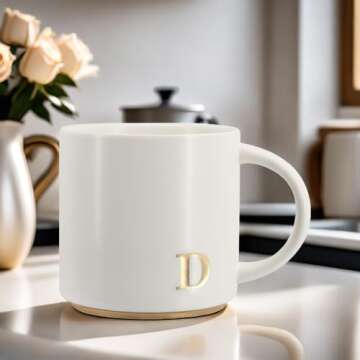 Stylish Monogram Ceramic Mugs for Elegant Drinking Experience