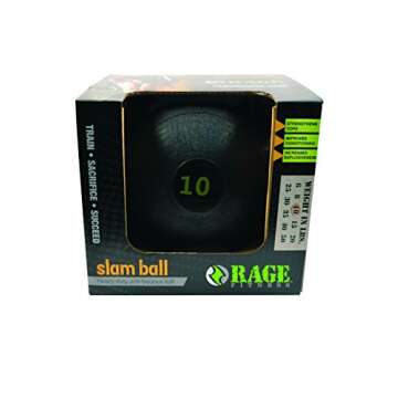 RAGE Fitness Slam Ball (10lb, 15lb, 20lb, 25lb, 30lb, 35lb, 40lb - SOLD INDIVIDUALLY), Cross Training, Strength Training, Wall Ball, Weighted Slamball, Black