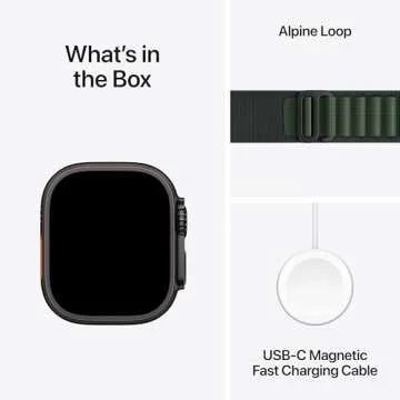 Apple Watch Ultra 2 [GPS + Cellular 49mm] Smartwatch, Sport Watch with Black Titanium Case with Dark Green Alpine Loop - L. Fitness Tracker, Precision GPS, Action Button, Carbon Neutral