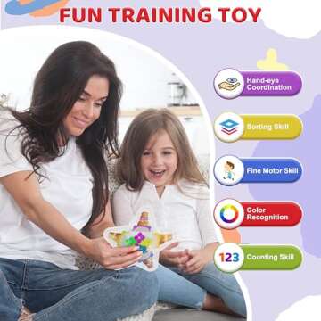 Color Sorting Sensory Toys for Toddlers, Color Matching Fidget Toys for Calm Down, Preschool Learning & Educational Montessori Toys Fine Motor Skills Game for Kids Boys Girls Ages 3-5