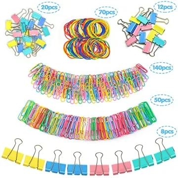 Versatile Colored Office Clips Set for Document Organization