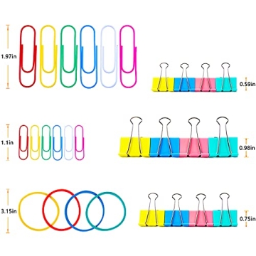 Versatile Colored Office Clips Set for Document Organization