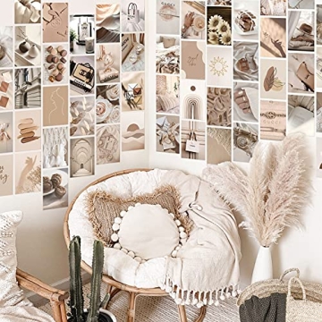 Beige Boho Wall Collage Kit for Creative Spaces