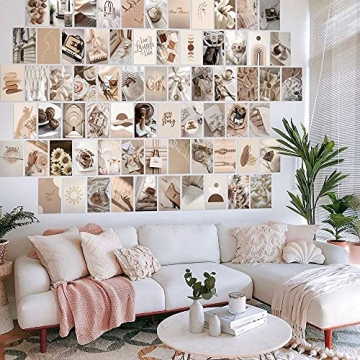 Beige Boho Wall Collage Kit for Creative Spaces