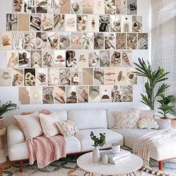 Beige Boho Wall Collage Kit for Creative Spaces
