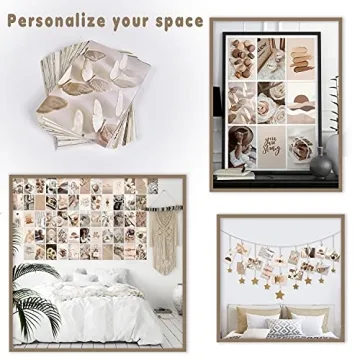 Beige Boho Wall Collage Kit for Creative Spaces
