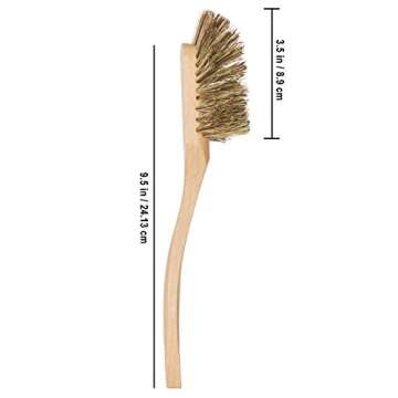 REDECKER Curved Dish Brush, Natural Union Plant Fiber Bristles, Ergonomic Design with Oiled Beechwood Handle, 10-3/5 Inches, Set of 2, Made in Germany - Union Bristle Scrubber