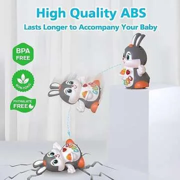 Yerloa Musical Bunny Crawling Toys for Babies 6-12 Month Dancing Music Light Baby Toys, Tummy Time Toy Development Learning Toys for 6 8 9 10 12 Month Toddler Birthday Gift for 1 2 Year Old Boy Girl
