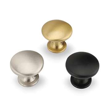 goldenwarm 10 Pack 1-1/4 inch Dresser Cabinet Knobs Matte Black Zinc Alloy Drawer Knobs Handles Knobs for Dresser Drawers