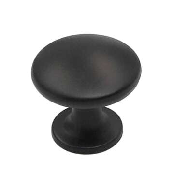 goldenwarm 10 Pack 1-1/4 inch Dresser Cabinet Knobs Matte Black Zinc Alloy Drawer Knobs Handles Knobs for Dresser Drawers