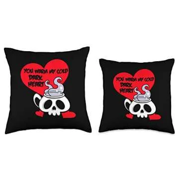 Kawaii Kreeps Gothic Valentine's Day Skull Pillow 18x18