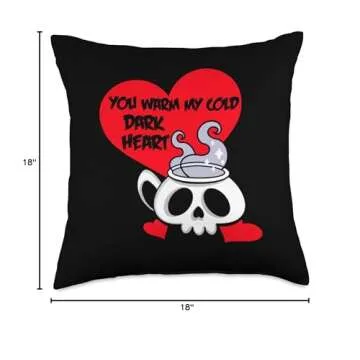 Kawaii Kreeps Gothic Valentine's Day Skull Pillow 18x18