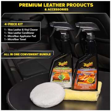 Meguiar's G55153 Leather Care Kit, Includes Gold Class Leather & Vinyl Cleaner, Gold Class Leather Conditioner, Microfiber Applicator Pad and Supreme Shine Microfiber Towel