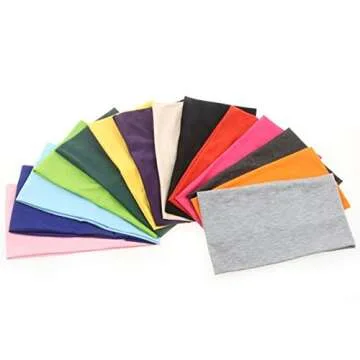 Yeshan 12 Pack Wide Athletic Headbands in Candy Colors