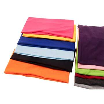 Yeshan 12 Pack Wide Athletic Headbands in Candy Colors
