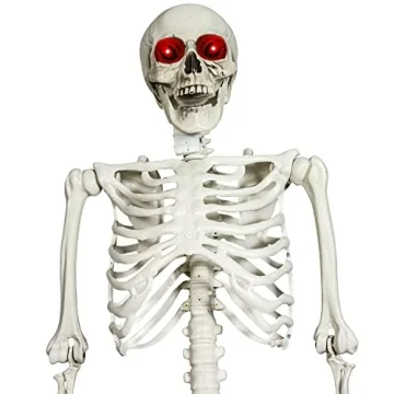 5.4ft Sound Activated Halloween Skeleton with LED Eyes
