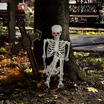 5.4ft Sound Activated Halloween Skeleton with LED Eyes