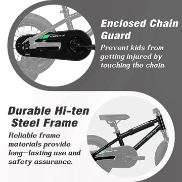 cubsala 12 Inch Kids Bike BMX Style Bicycle with Training Wheels Coaster Brake for 1 2 3 4 Years Old Toddlers Boys Girls, Black