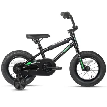 cubsala 12 Inch Kids Bike BMX Style Bicycle with Training Wheels Coaster Brake for 1 2 3 4 Years Old Toddlers Boys Girls, Black