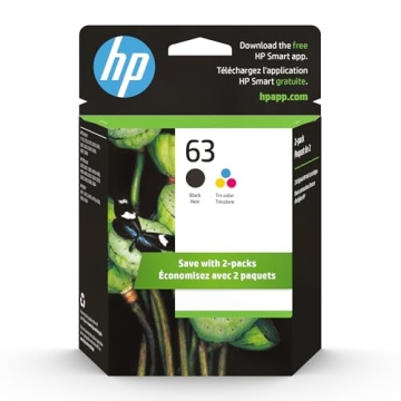 HP 63 Black/Tri-color Ink Cartridge 2-pack | Works with HP DeskJet, ENVY, OfficeJet | Eligible for I...