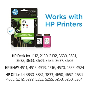 HP 63 Black/Tri-color Ink Cartridge 2-pack for HP Printers