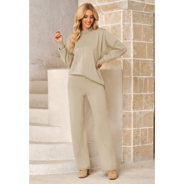 Fixmatti Cozy High Neck Sweater 2 Pc Knit Set