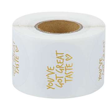 WRAPAHOLIC You've Got Great Taste Stickers - Gold Foil Business Thank You Stickers, Shipping Stickers - 2 x 2 Inch 500 Total Labels
