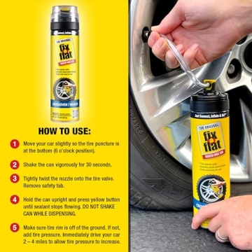 Fix-a-Flat S60430 Aerosol Emergency Tire Repair for Cars